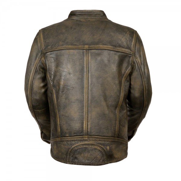 Men’s Brown Distressed Scooter Jacket w/ Venting