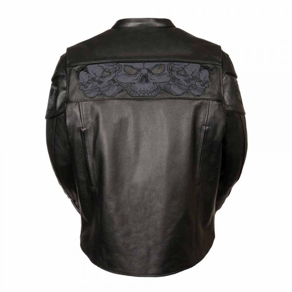 Men’s Crossover Scooter Jacket w/ Reflective Skulls