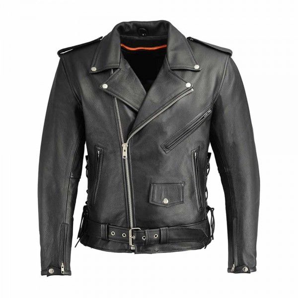Men’s Classic Side Lace Police Style M/C Jacket ...