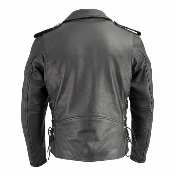 Men’s Classic Side Lace Police Style M/C Jacket ...